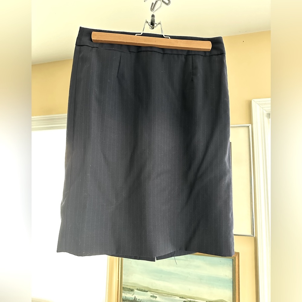 Classic navy pinstripe J.Crew Pencil skirt